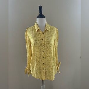 Anthropologie Maeve Yellow Blithe Button Down Top – Size 8